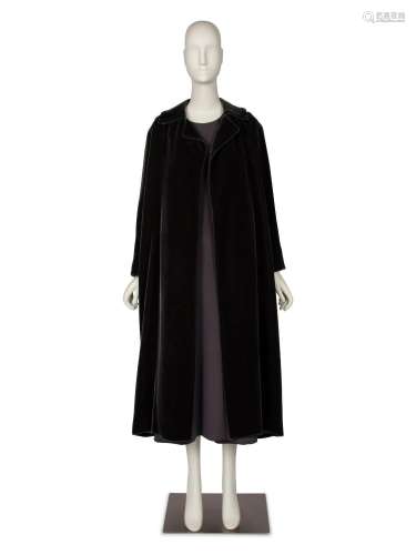 Christian Dior Haute Couture Velvet Coat and Dress Ensemble,...