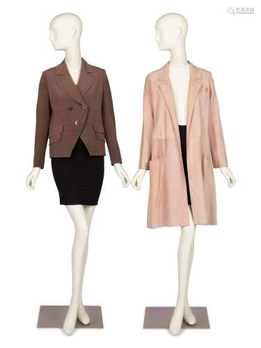 Christian Dior Haute Couture Pink Jacket and Unlabeled Suede...