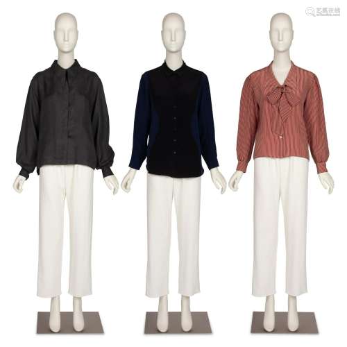 Three Designer Dress Shirts by Christian Dior, Yves Saint La...