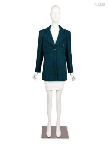 Chanel Teal Tweed Jacket, Autumn 1997