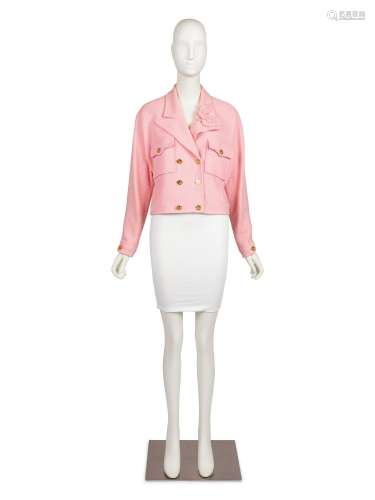 Chanel Pink Double-Breasted Jacket, 1990s