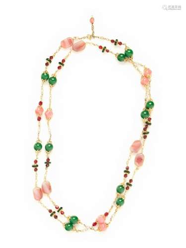 Couture Sautoir Necklace Attributed to Chanel by Robert Goos...