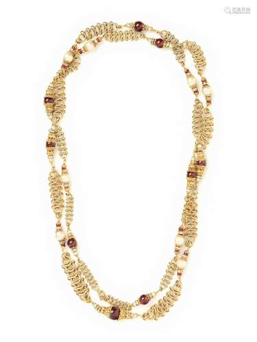 Couture Sautoir Necklace Attributed to Chanel by Robert Goos...