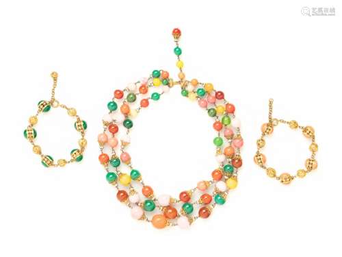 Chanel Necklace and Two Bracelets, Attributed to Robert Goos...