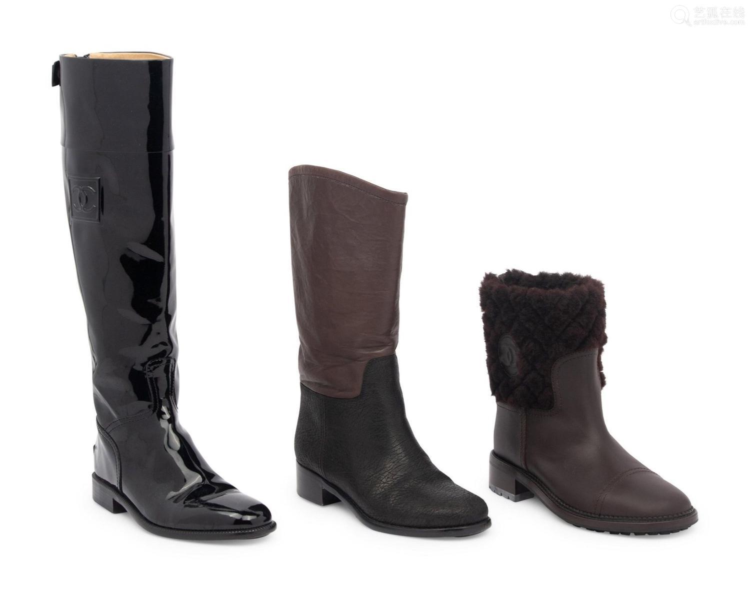 Three Pairs Of Chanel Boots Deal Price Picture chanel-m-tiers-d-art-paris-new-york-2018-19-calfskin-black-lace-ups