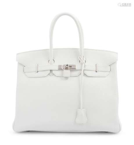 Hermes White 35cm Birkin Bag, 2008
