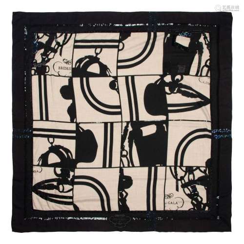 Hermes 140cm Embellished Cashmere Scarf, 2006