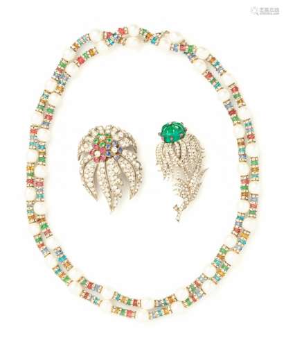 Three Unlabeled Costume Jewelry Pieces