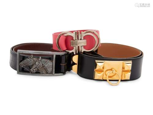 Three Designer Belts