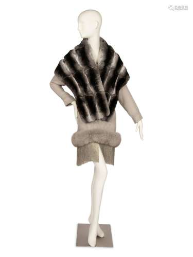 J. Mendel Black and White Chinchilla Stole, 2000s