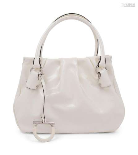 Salvatore Ferragamo White Leather Bag, 2000s
