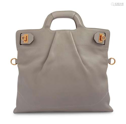 Salvatore Ferragamo Gray Leather Handbag, 2000s