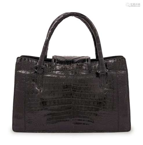 Nancy Gonzalez Black Alligator Bag, 2000s