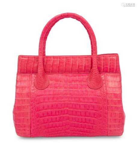 Nancy Gonzalez Pink Crocodile Bag, 2000s