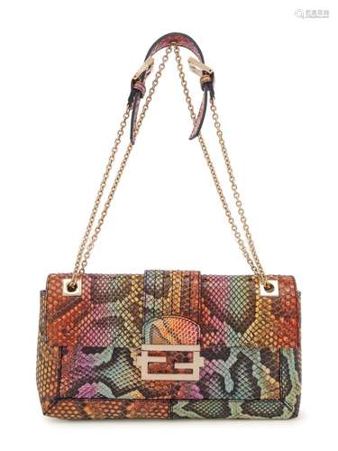 Fendi Rainbow Snakeskin Flap Bag, 2010s