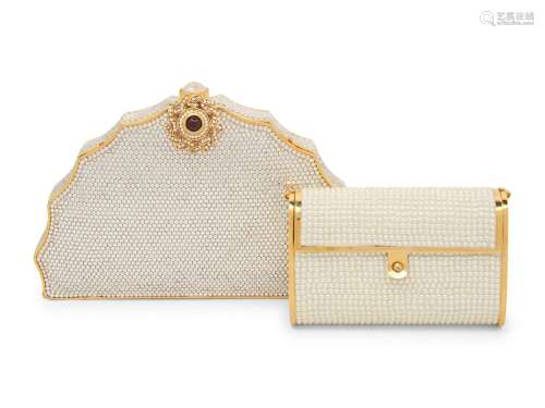 Two Judith Leiber Minaudiere Clutches Formerly Owned by Eliz...