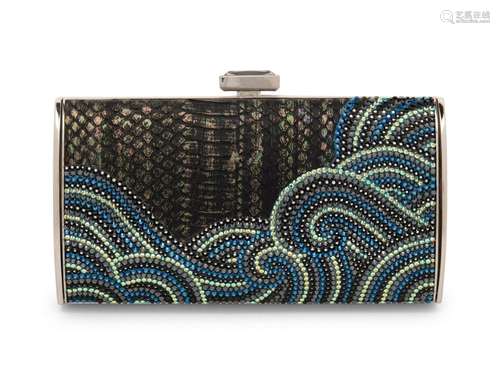 Judith Leiber Snakeskin and Crystal Clutch, 2000s