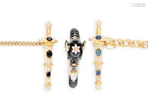 Four Costume Jewelry Pieces, Louis Vuitton and Kenneth Jay L...