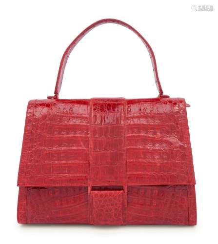 Nancy Gonzalez Red Alligator Flap Bag, 2000s