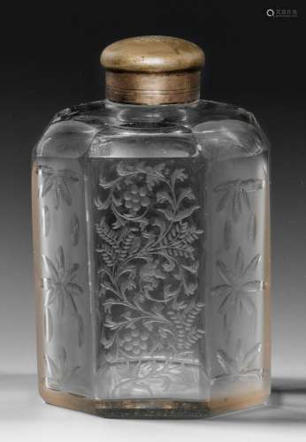 Barock-Flasche mit Silbermontierung und -deckel