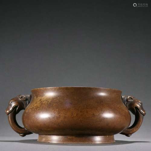 Copper tire chilong ear incense burner