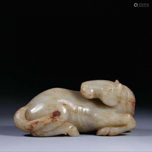 hetian jade horse to success horse ornament