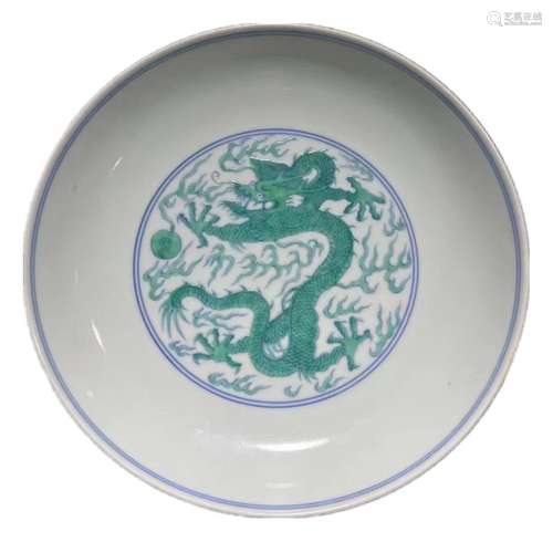 Doucai dragon plate