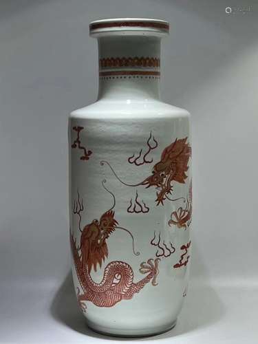 Rock red dragon pattern mallet bottle