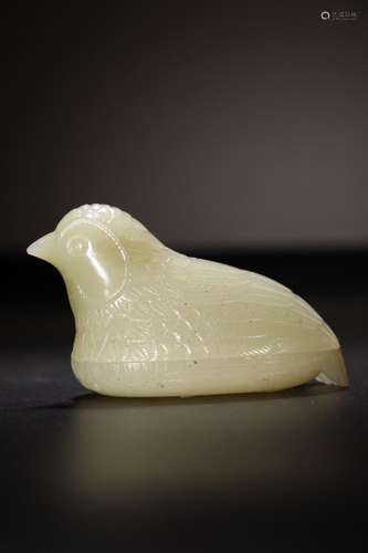 Hetian Jade Quail Lid Box