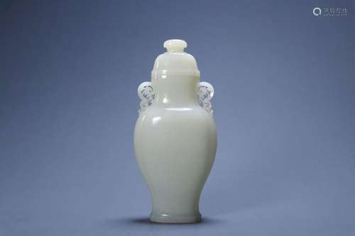 Old Collection: Hetian White Jade Amphora