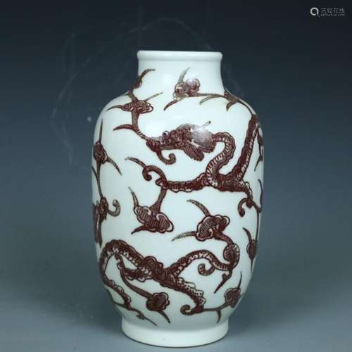 Underglaze red dragon pattern bottle