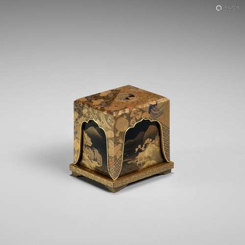 A FINE AND RARE LACQUER JU-KOBAKO (SMALL TIERED BOX), COVER ...