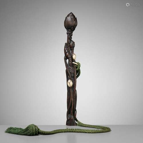 AN EXCEPTIONAL AND VERY RARE `LOTUS` ZUSHI SCEPTER ENCLOSED ...