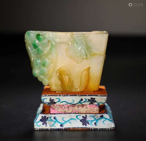 Qing Dynasty Emerald Descendants Wandai Cup