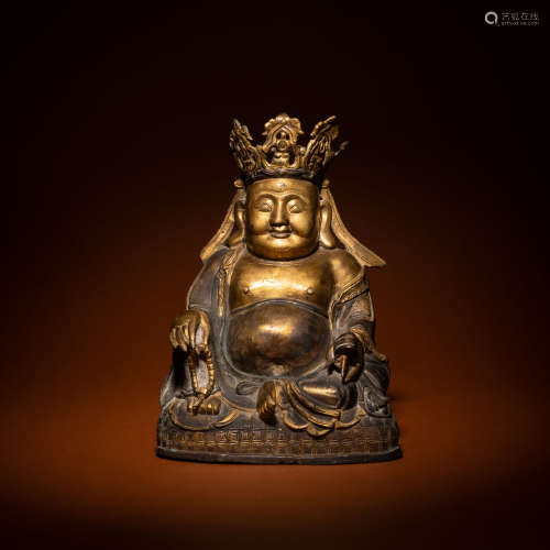 Ming Gilt Bronze Maitreya Bodhisattva