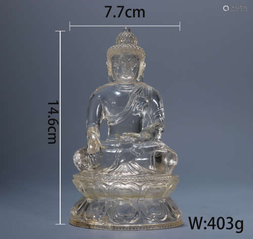 Qing Dynasty Crystal Shakyamuni Buddha