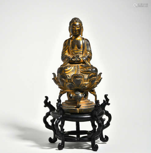 A Gilt Bronze Figure of Shakyamuni Buddha, Liao Dynasty, Chi...