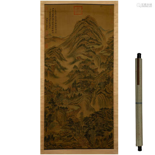 Tang Yin Landscape Vertical Scroll