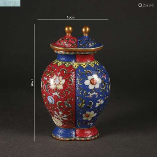 Falangcai Glaze Flower Conjoined Vase