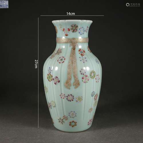 Celadon Ground Flower Wrapped Vase