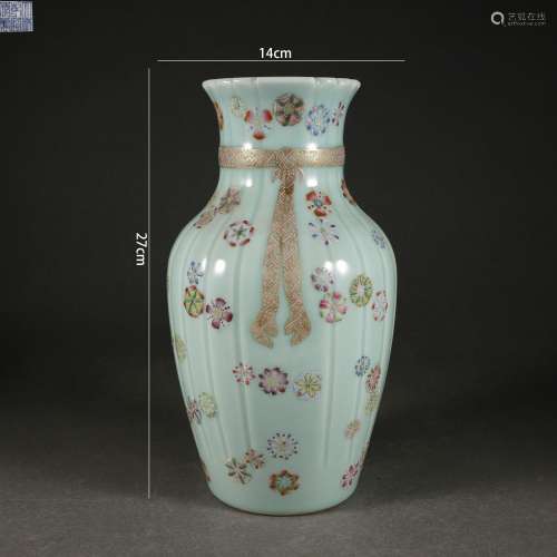 Celadon Ground Flower Wrapped Vase