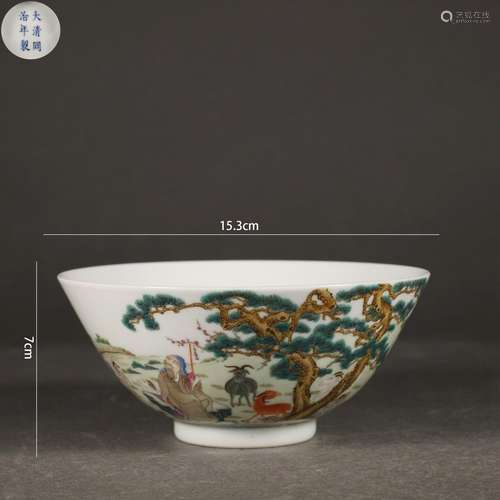 Famille Rose Figure Bowl