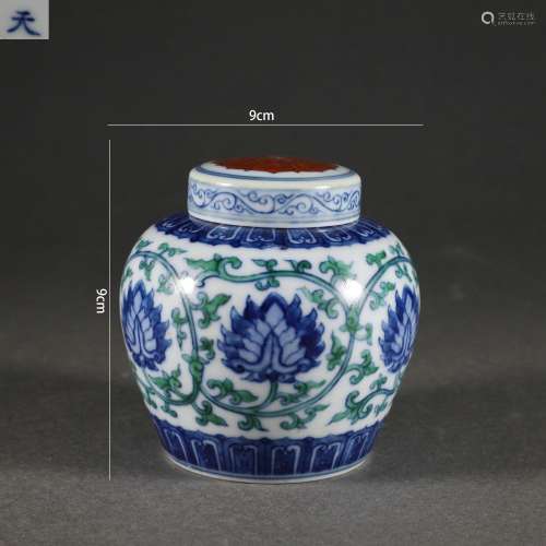 Doucai Glaze Flower Tian Jar