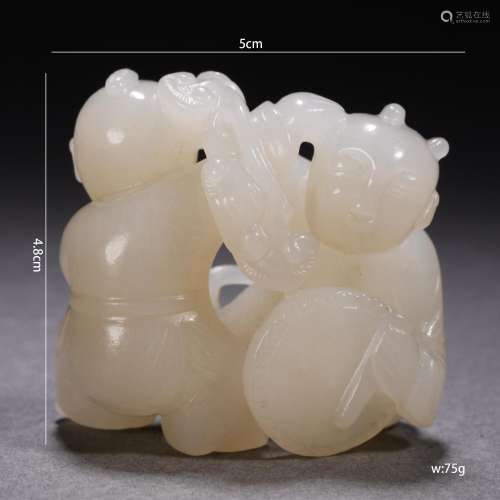 Jade Carving of Two Boys
