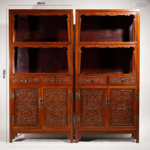 Pair of Huanghuali Cabinets