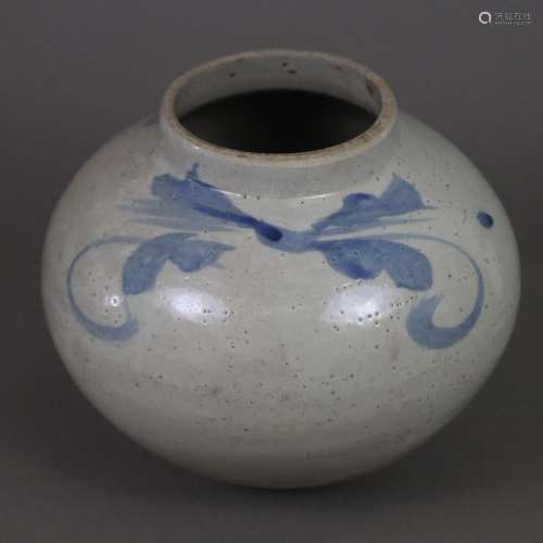 Vase mit unterglasurblauem floralem Dekor - Korea