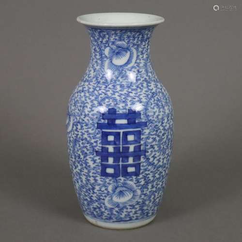 Blau-weiße Balustervase - China