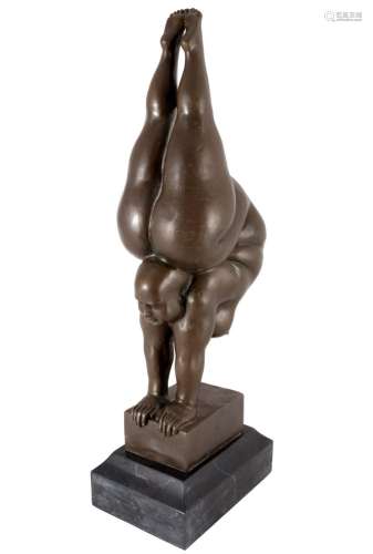 Miguel Fernando Lopez (1955) bronze thick gymnast, dicke Tur...