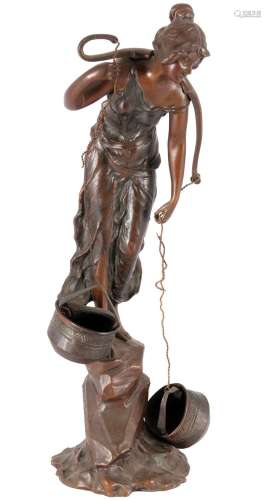 Victor Heinrich Seifert (1870-1953) bronze female water carr...