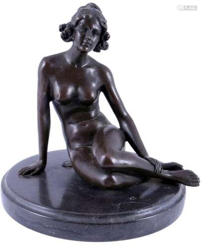 Bronze seated nude, Bronze sitzendes Frauenakt,